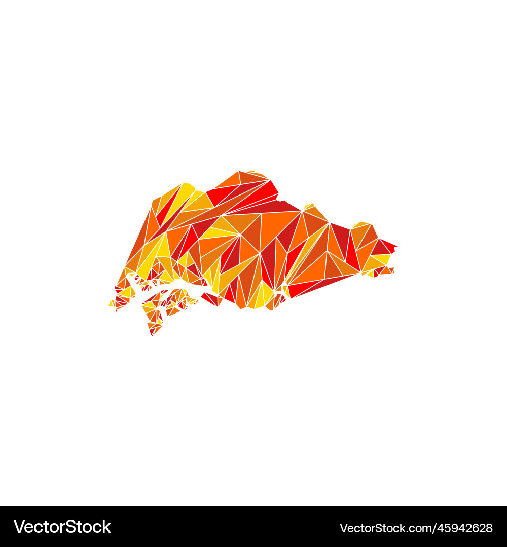 Singapore map polygon design – Royalty-Free Vector | VectorStock