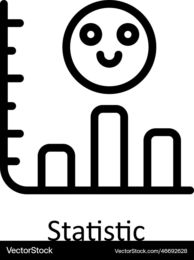 Statistic outline icons simple stock illus Vector Image
