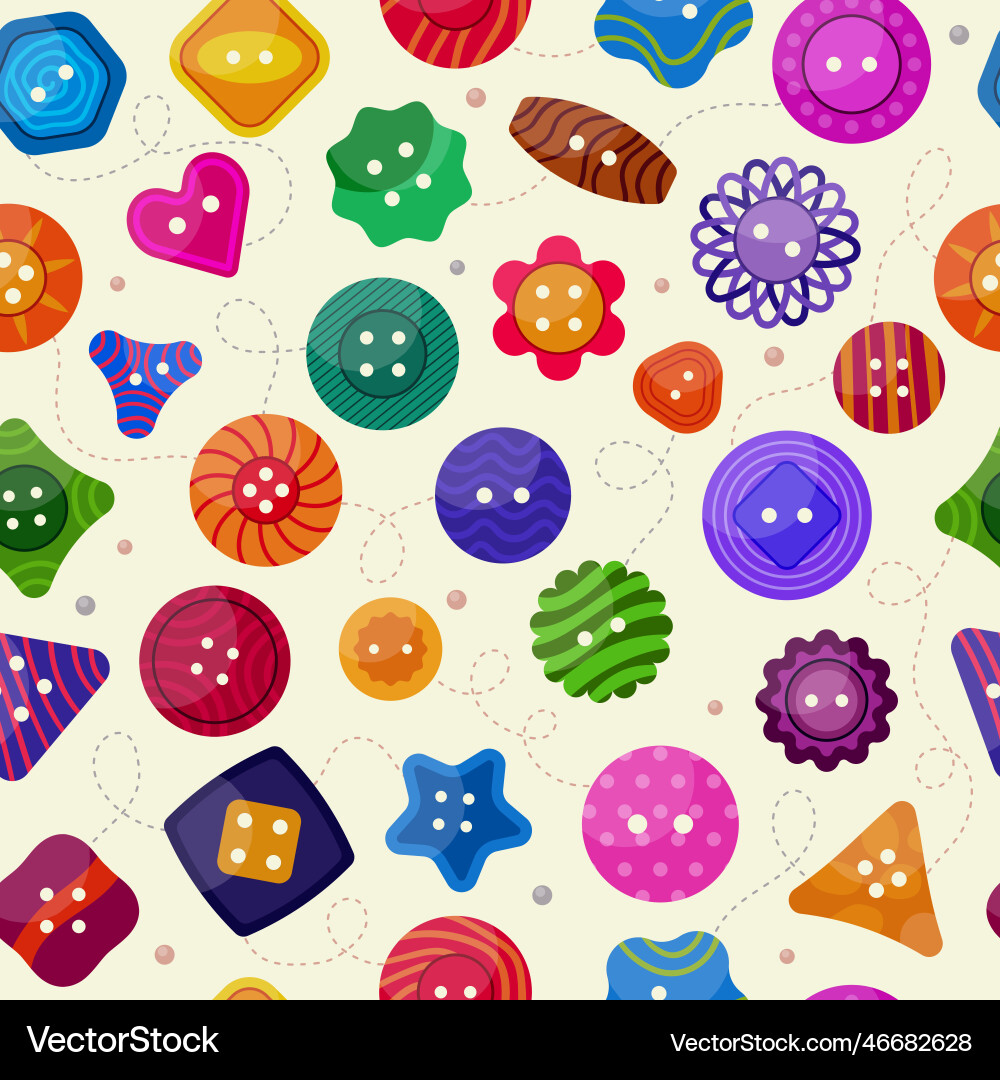 Tailor buttons pattern fashioned seamless Vector Image