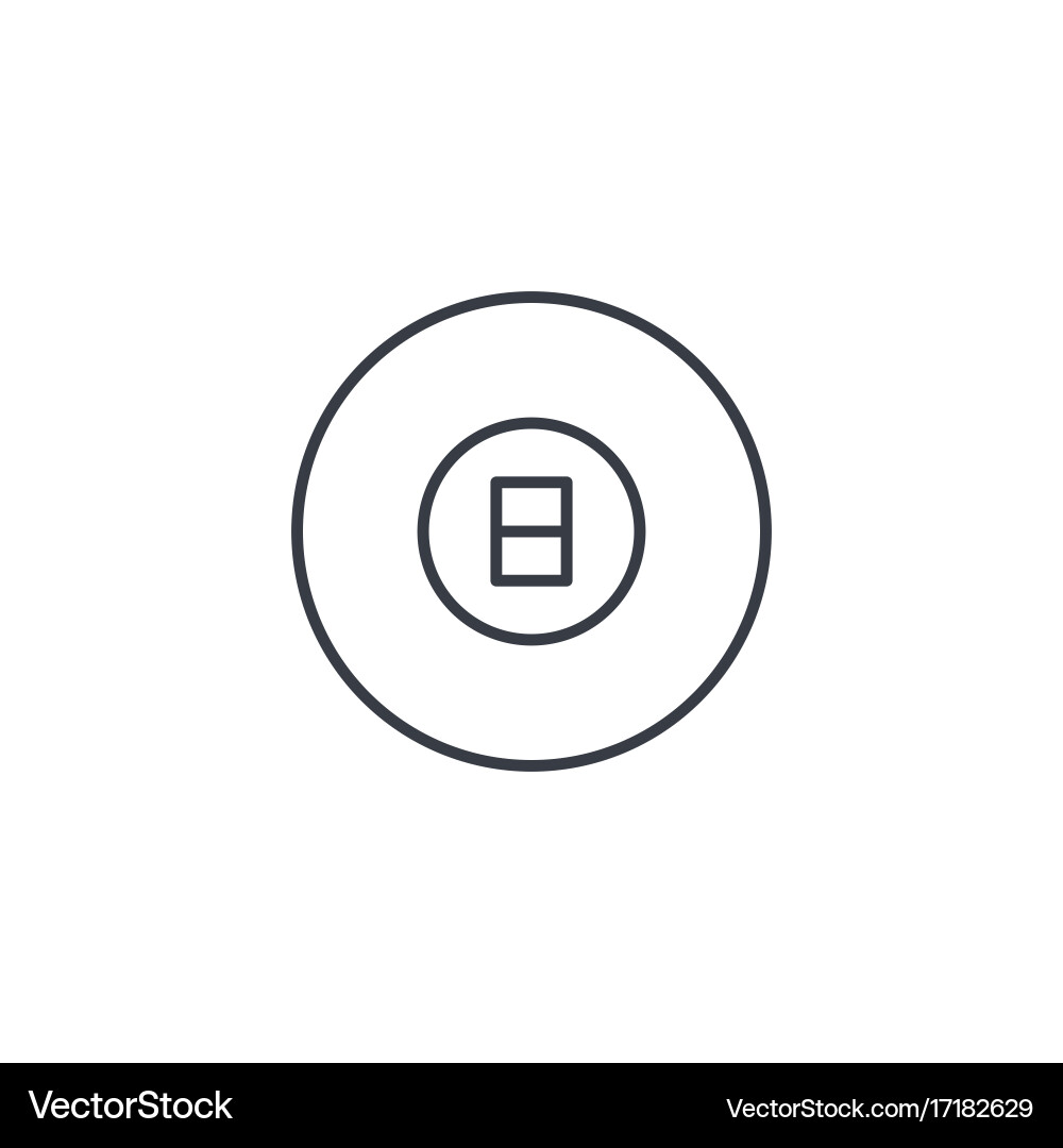 8 Ball Pool Symbol - Thin Line Icon Vector Image