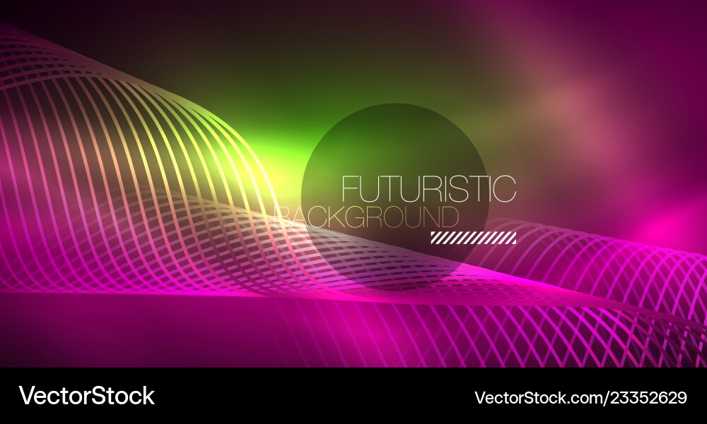 Abstract shiny glowinng color wave design element Vector Image