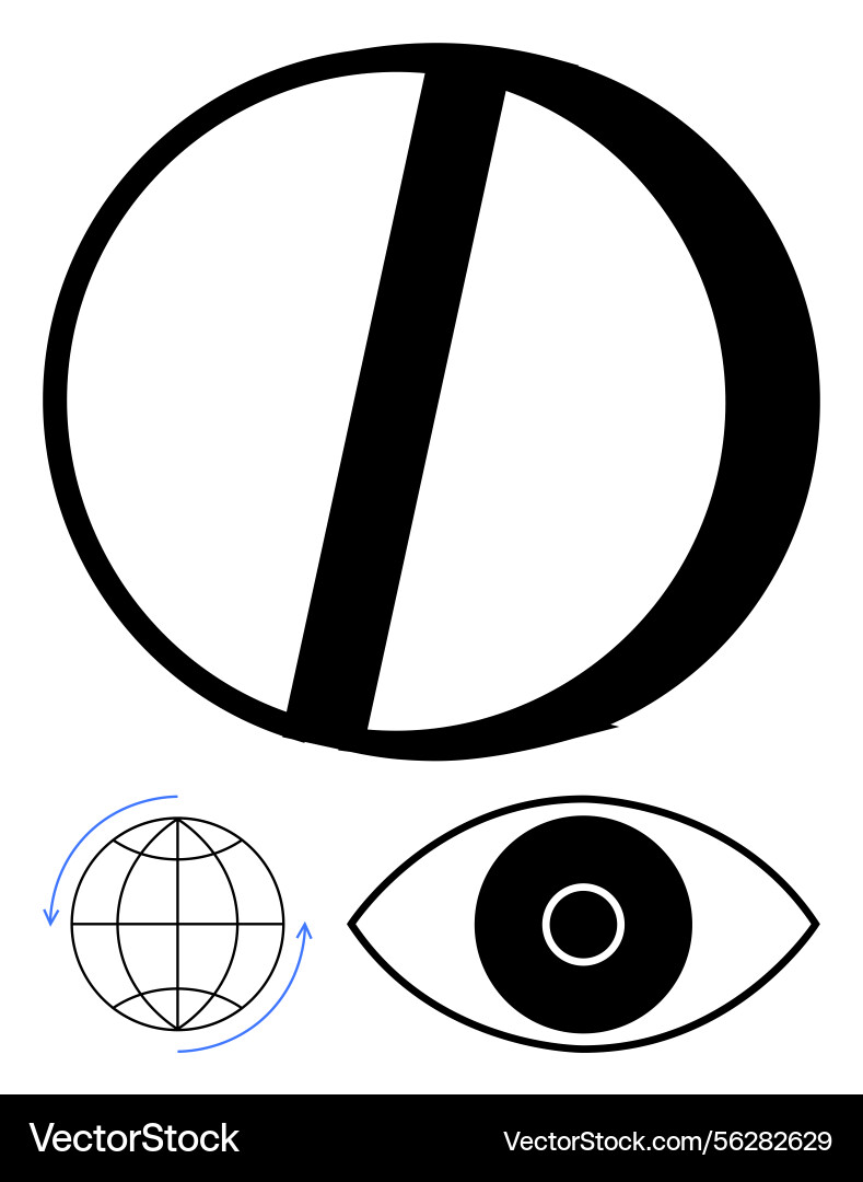 Abstract visual elements featuring globe eye Abstract visual elements featuring globe eye vector image