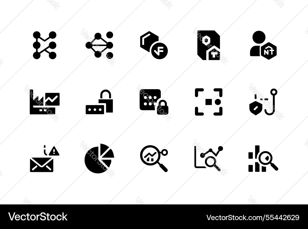 Ai technology icon set for web and mobile vector image