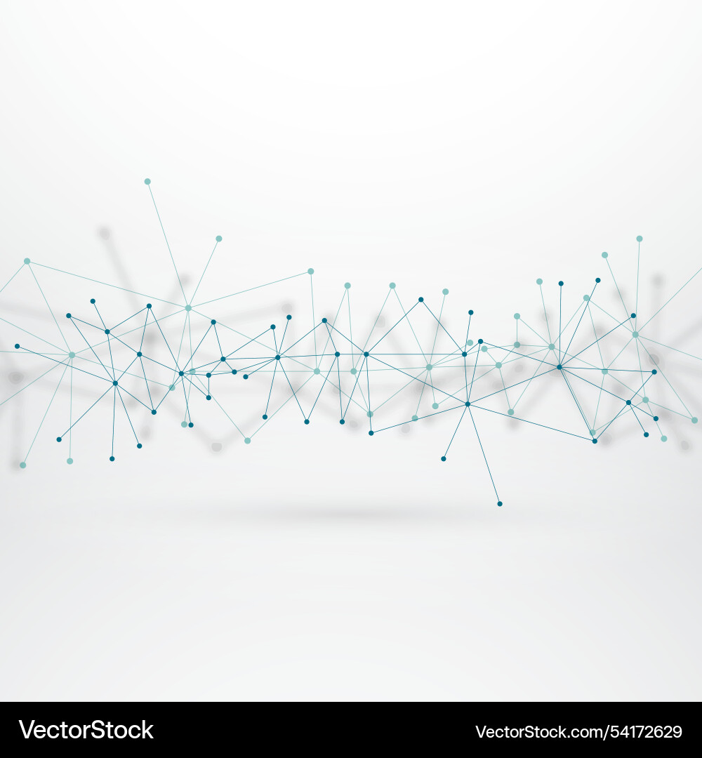 Array network lines with dots connection vector image