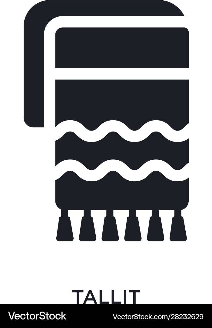 Black tallit isolated icon simple element from vector image