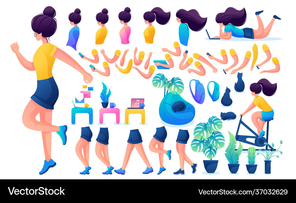 Constructor for creating a young girl create your Constructor for creating a young girl create your vector image