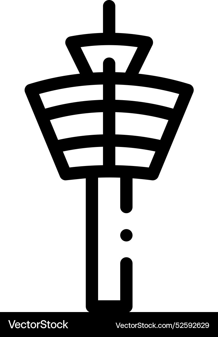 Control tower icon thin linear style design Control tower icon thin linear style design vector image