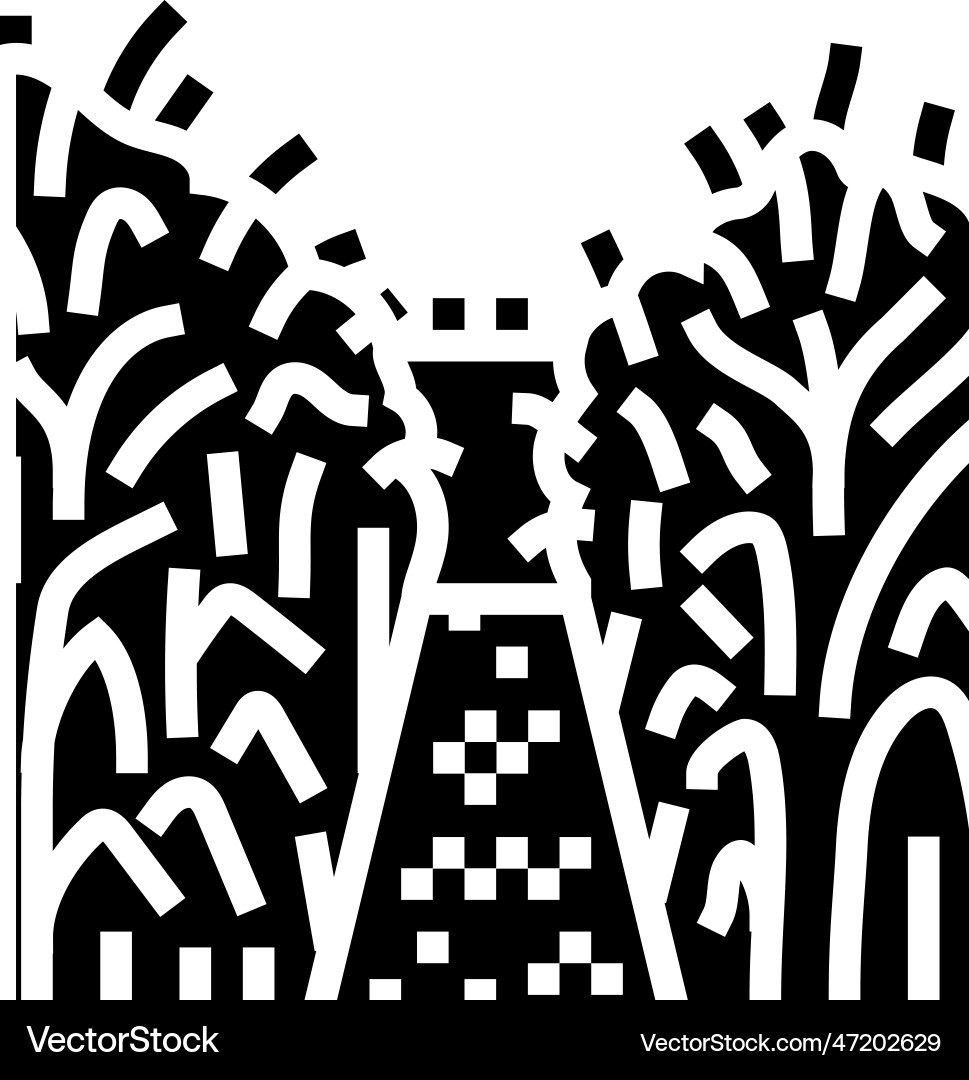 Corn maze autumn season glyph icon Corn maze autumn season glyph icon vector image