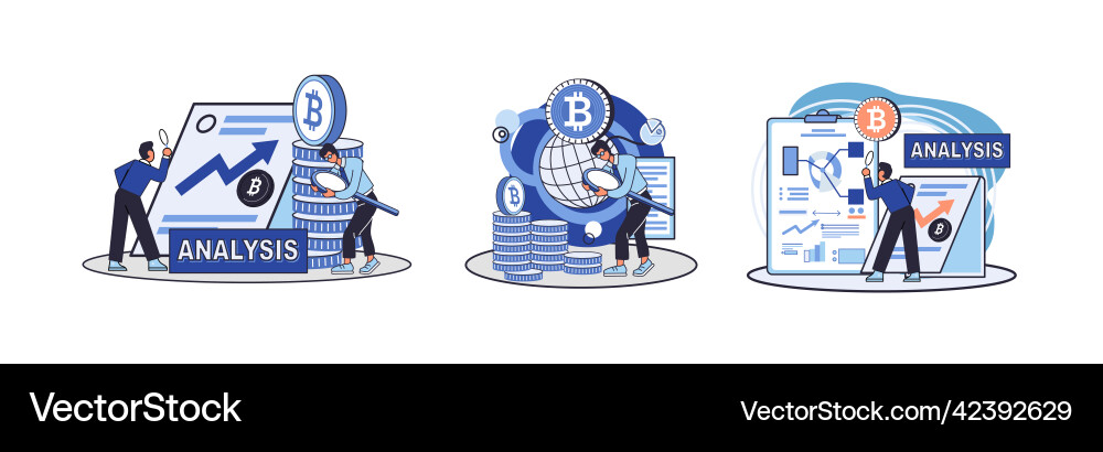 Cryptocurrency bitcoin mining metaphor blockchain Cryptocurrency bitcoin mining metaphor blockchain vector image