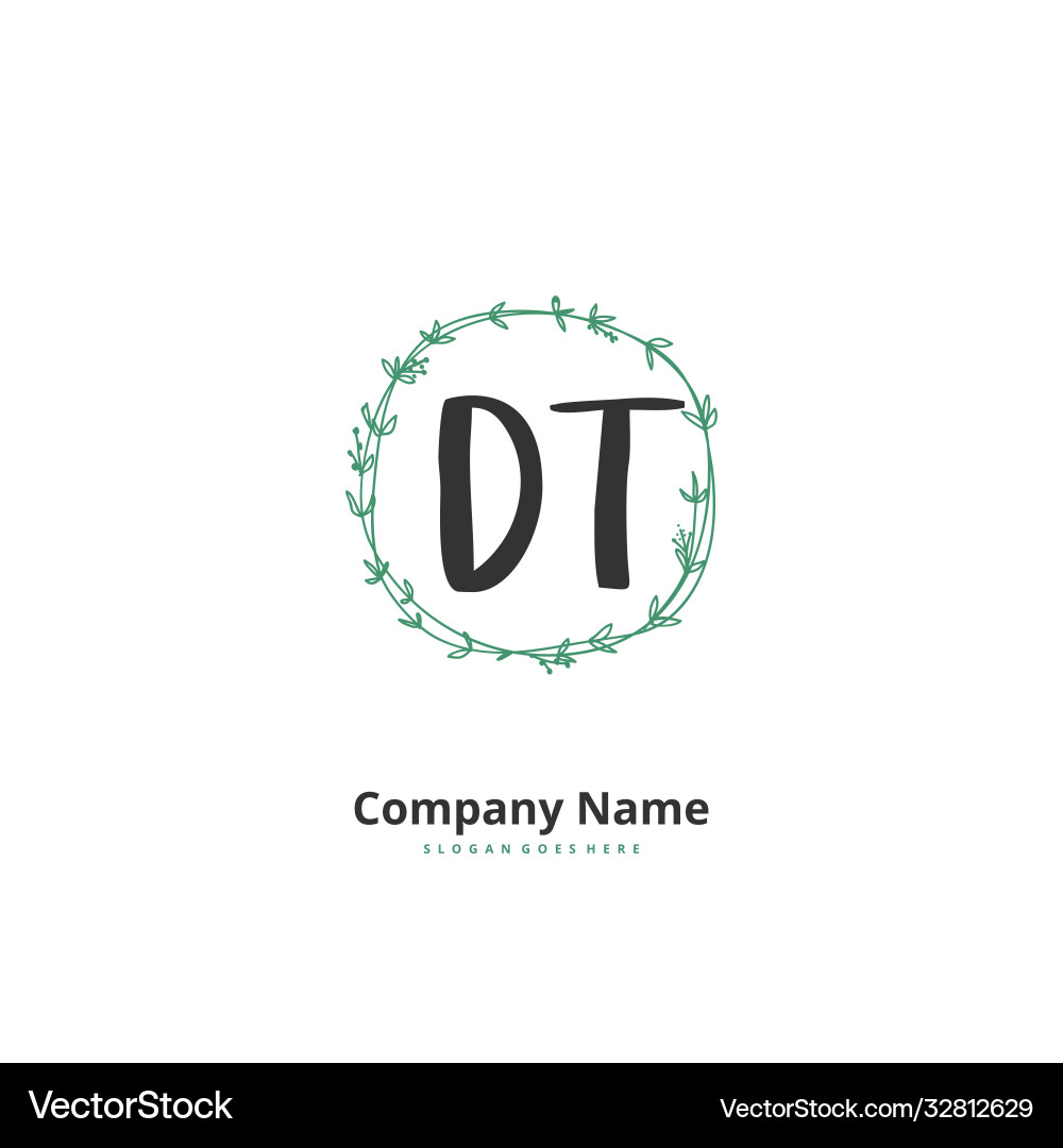D t dt initial handwriting and signature logo Vector Image