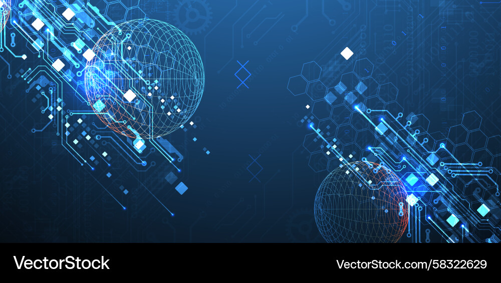 Digital Network Technology Background Vector Image