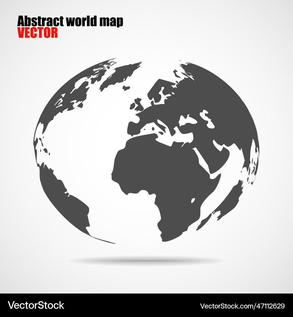 Globe world map isolated on white background vector image
