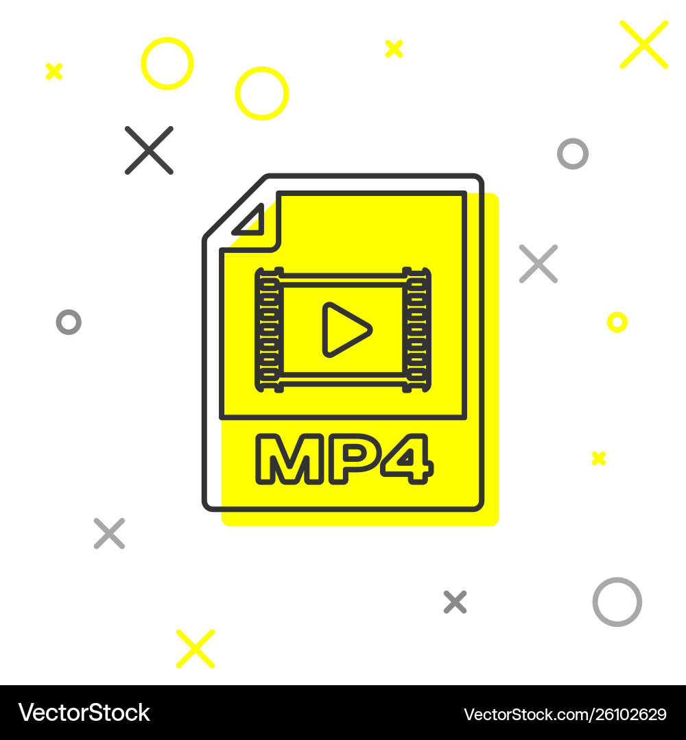 Grey mp4 file document icon download button Grey mp4 file document icon download button vector image