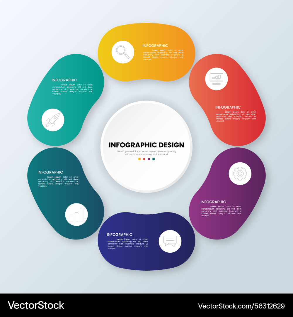 Infographic circle shape elements for presentation Vector Image