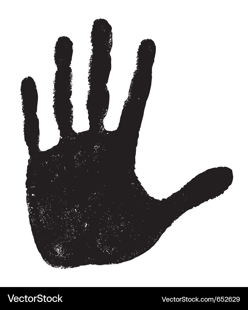 Isolated Handprint on White Background Vector Image