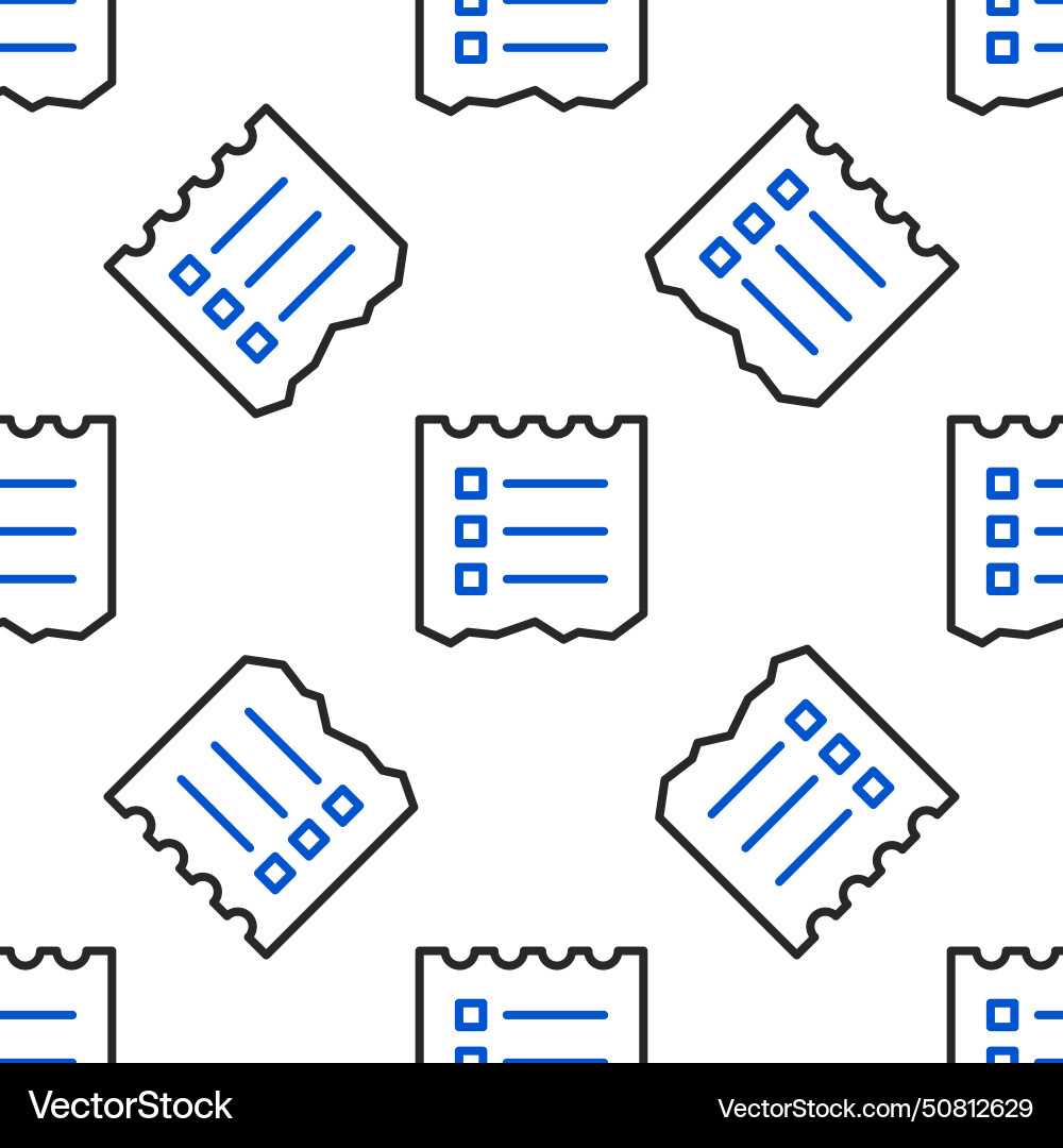 Line shopping list icon isolated seamless pattern Line shopping list icon isolated seamless pattern vector image