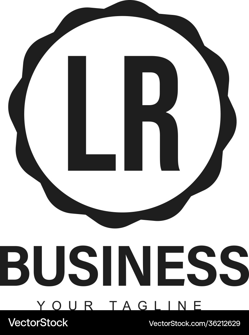 Lr initial a logo design with abstract style Lr initial a logo design with abstract style vector image