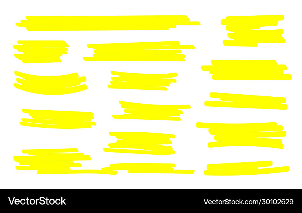 Marker lines highlighter brush hand drawing Marker lines highlighter brush hand drawing vector image
