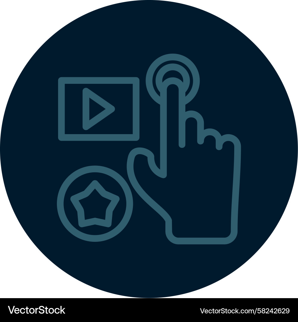 Multi-Color Call to Action Line Icon Vector Image