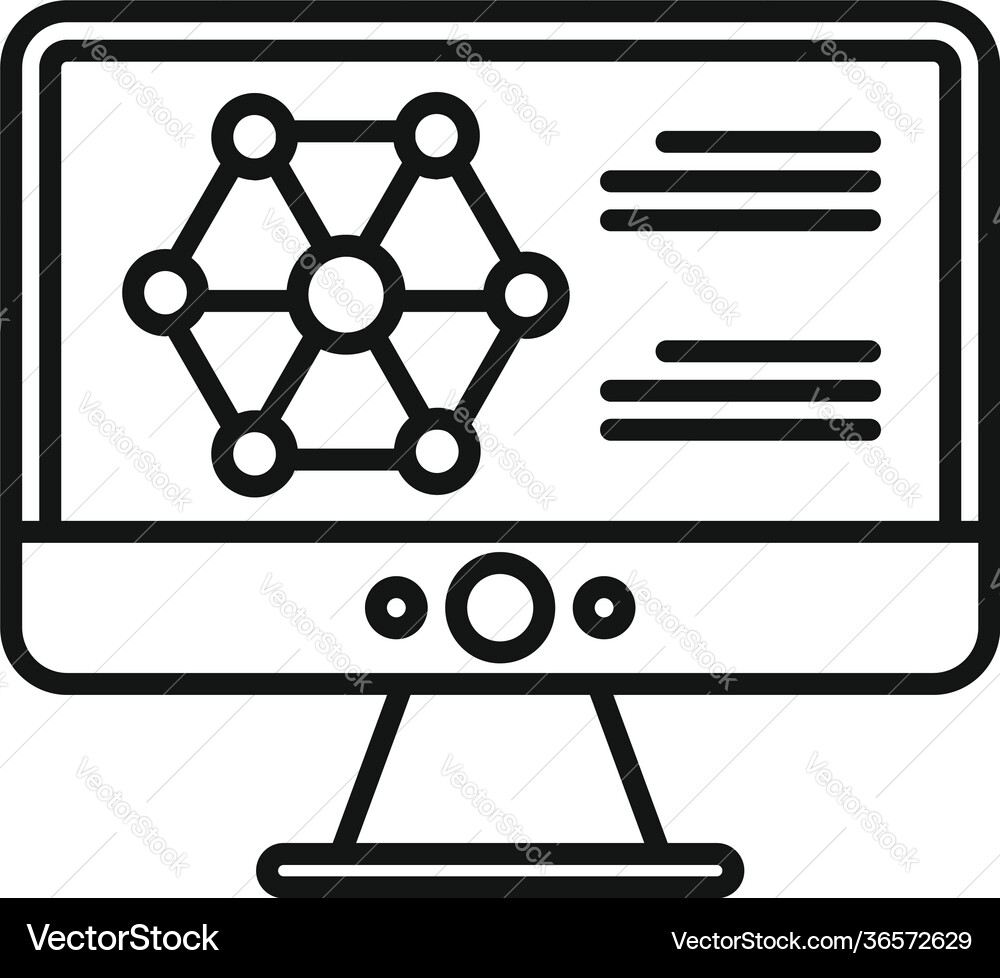 Nanotechnology computer icon outline style Nanotechnology computer icon outline style vector image