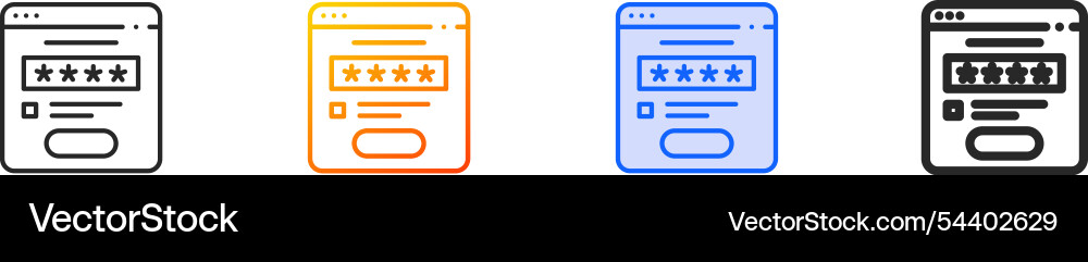Password iconthin linear gradient blue stroke Password iconthin linear gradient blue stroke vector image