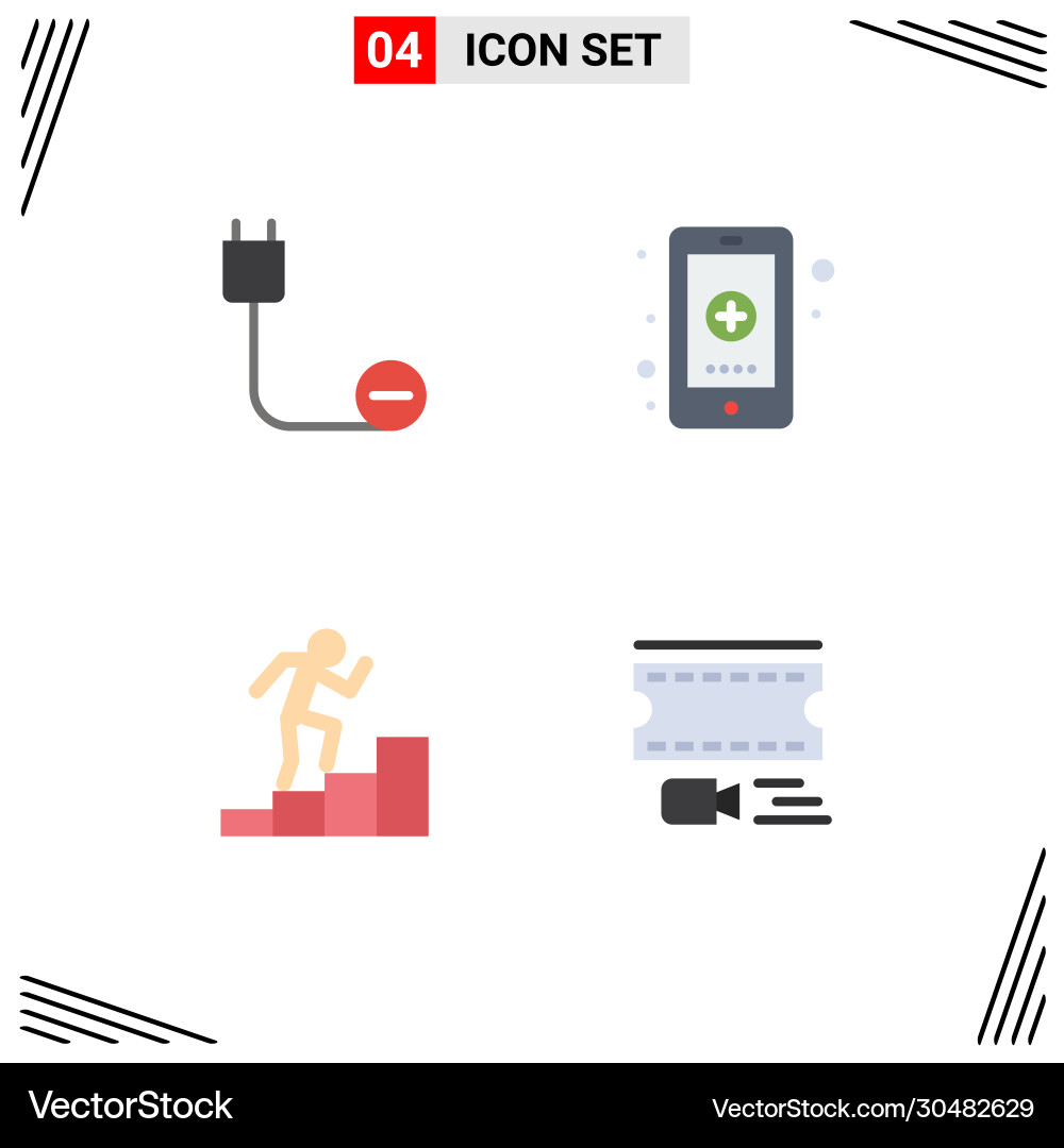 Pictograph set 4 simple flat icons computers Vector Image