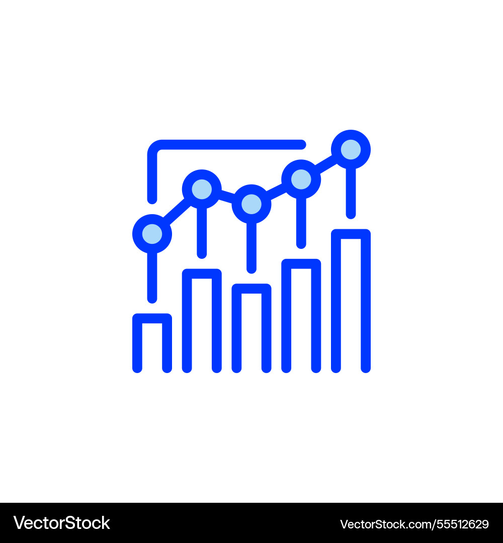 Progress chart filled line icon linear style sign Progress chart filled line icon linear style sign vector image