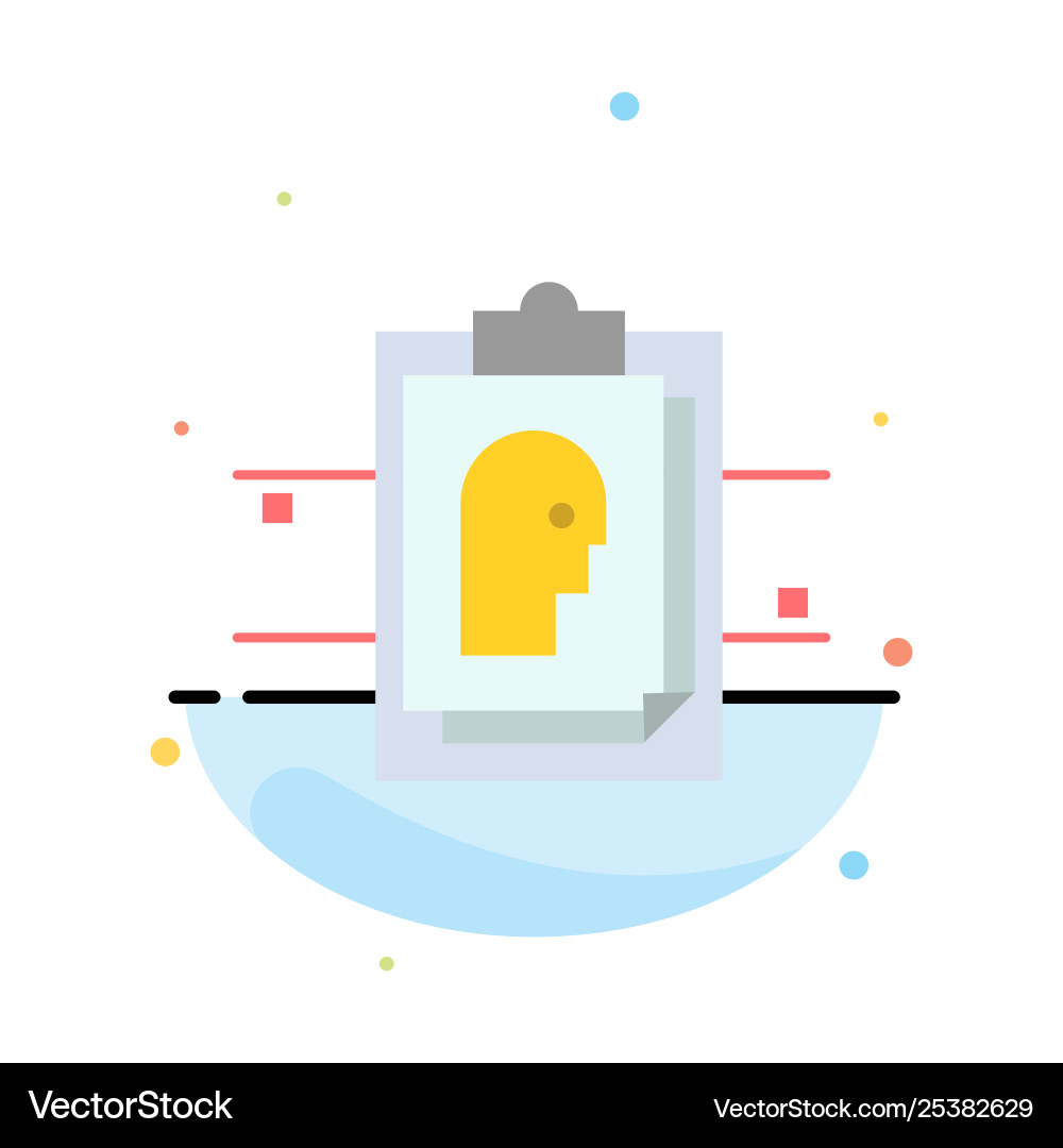Report card file user id abstract flat color icon Report card file user id abstract flat color icon vector image