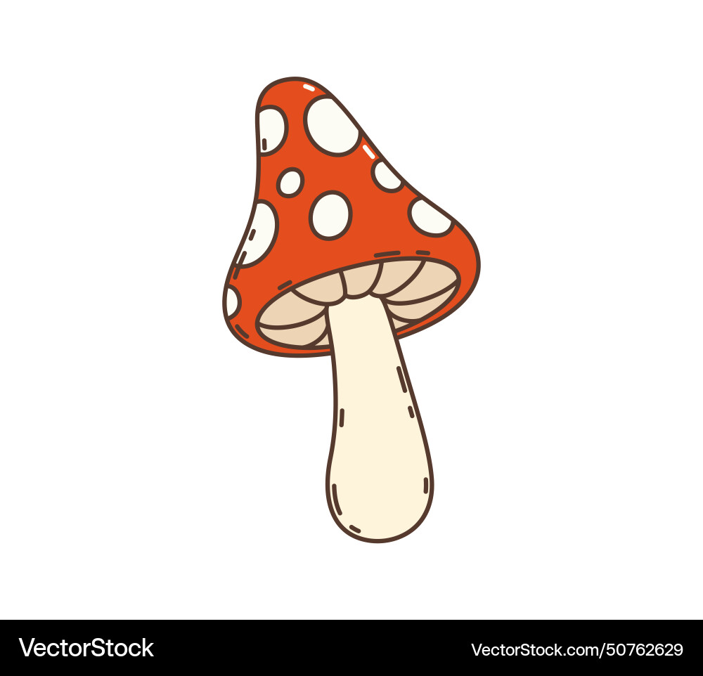 Retro Psychedelic Mushroom Vector Image