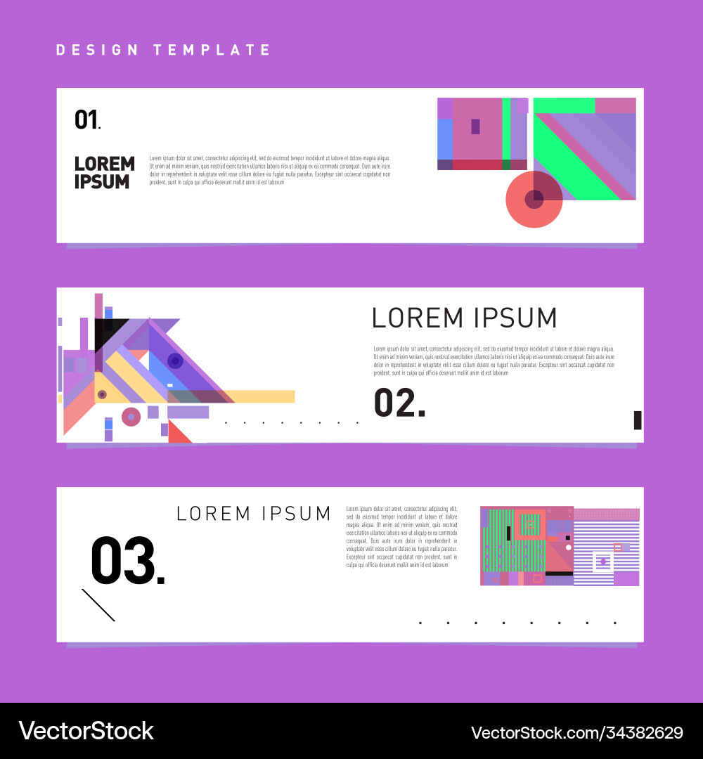 Set abstract banner web design template retro Vector Image