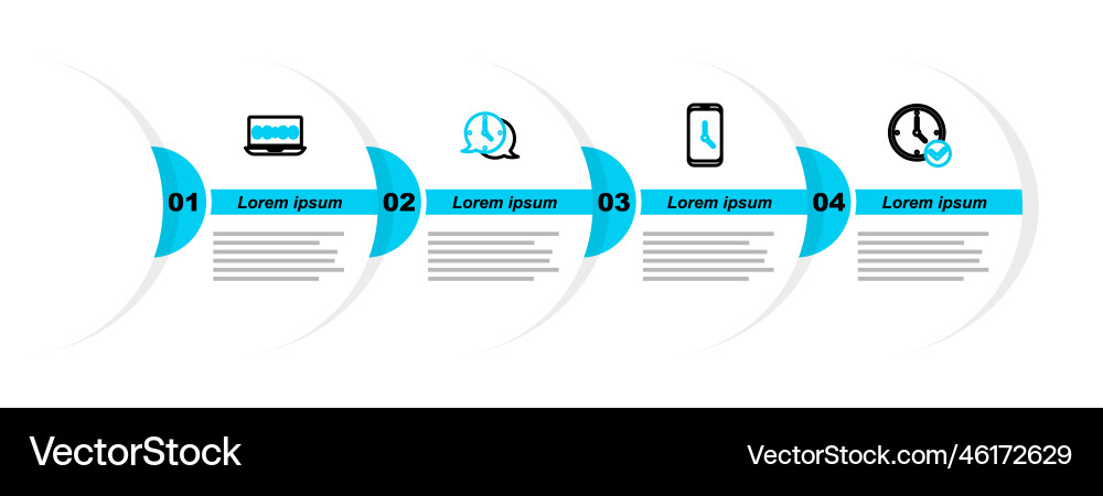 Set line clock alarm app mobile speech Vector Image