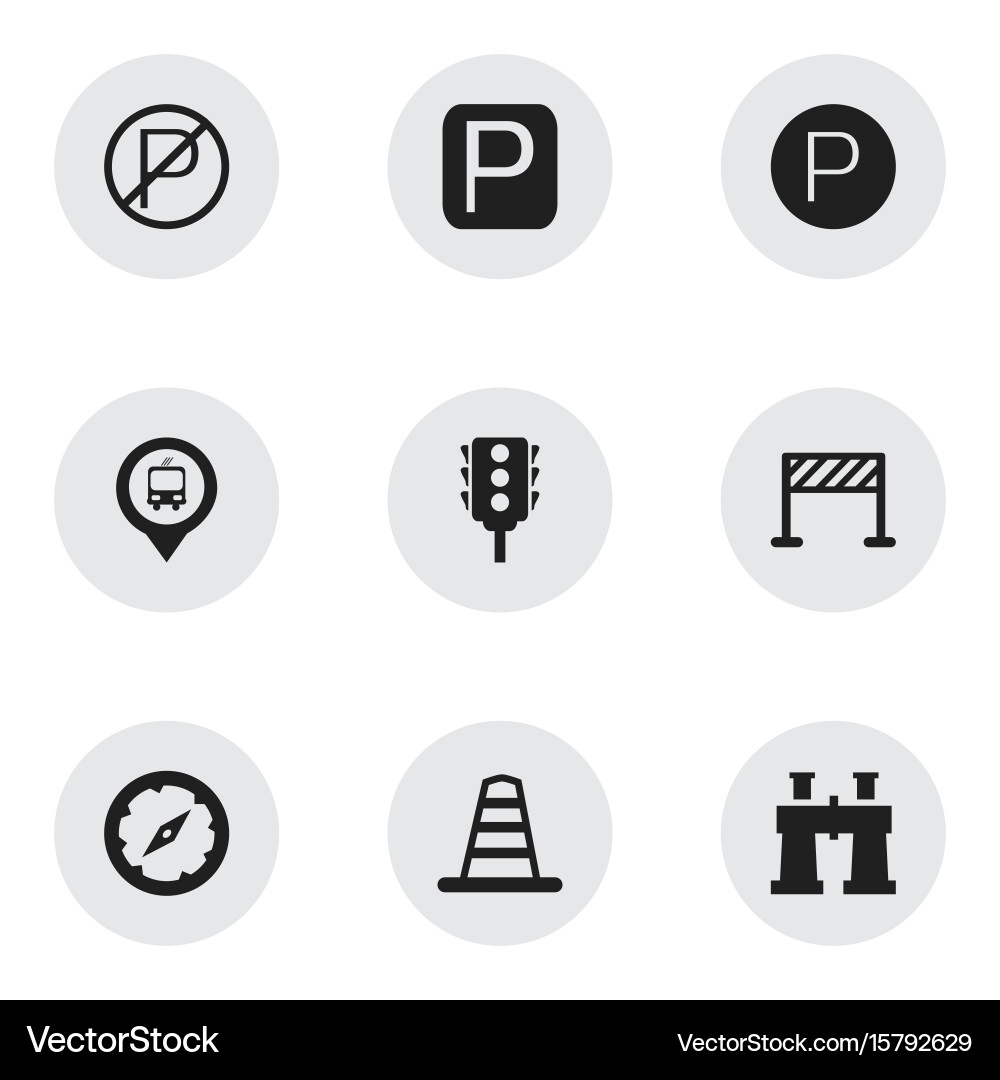 Set of 9 editable navigation icons includes vector image