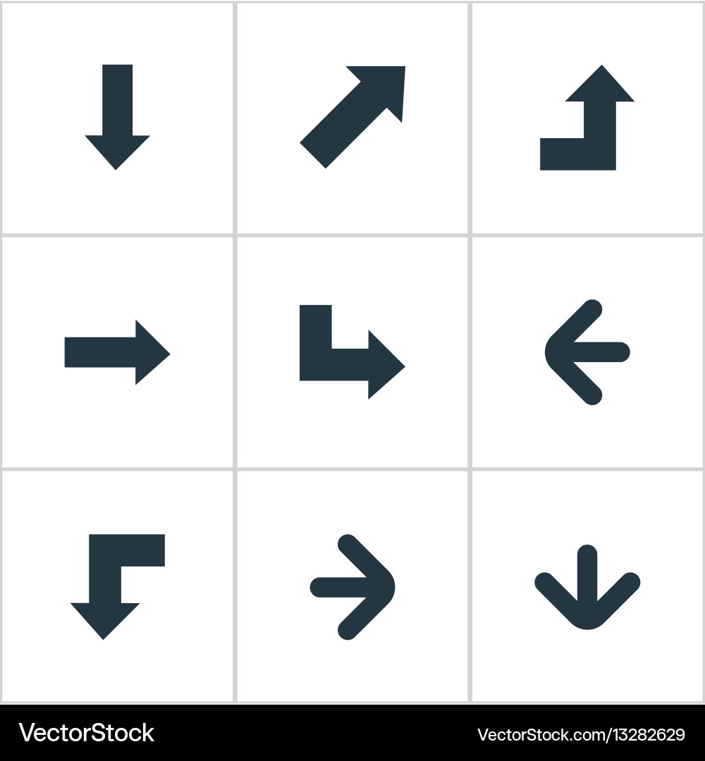 Set of 9 simple indicator icons can be found vector image
