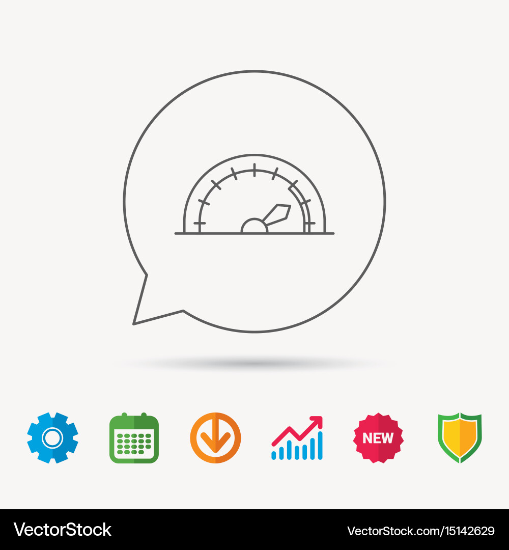 Speedometer icon speed tachometer with arrow vector image
