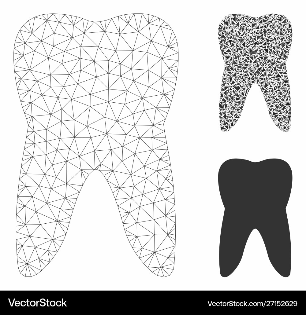 Tooth mesh network model and triangle Tooth mesh network model and triangle vector image