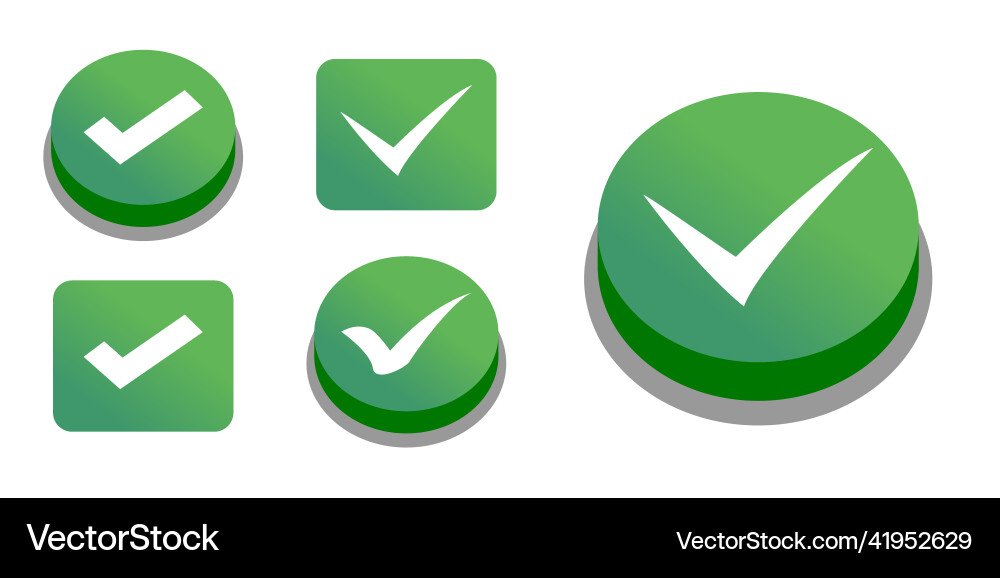Web Buttons: Checkmark & Cross Icons vector image