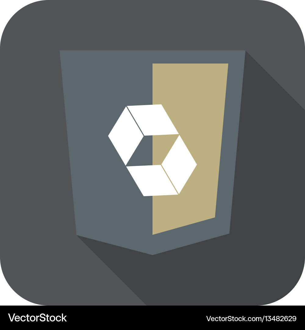 Web development shield abstract square sign Web development shield abstract square sign vector image