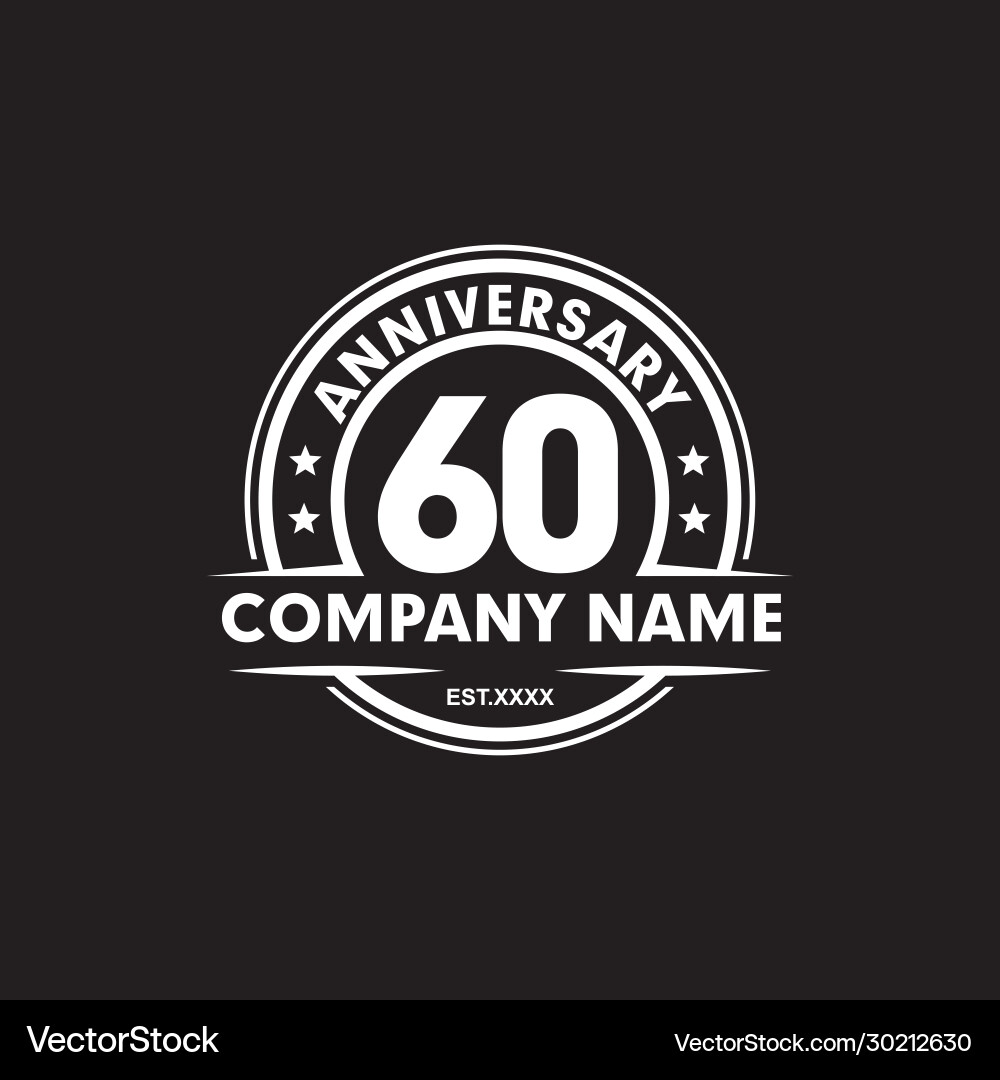 60th Anniversary Celebration Logo Vector Image