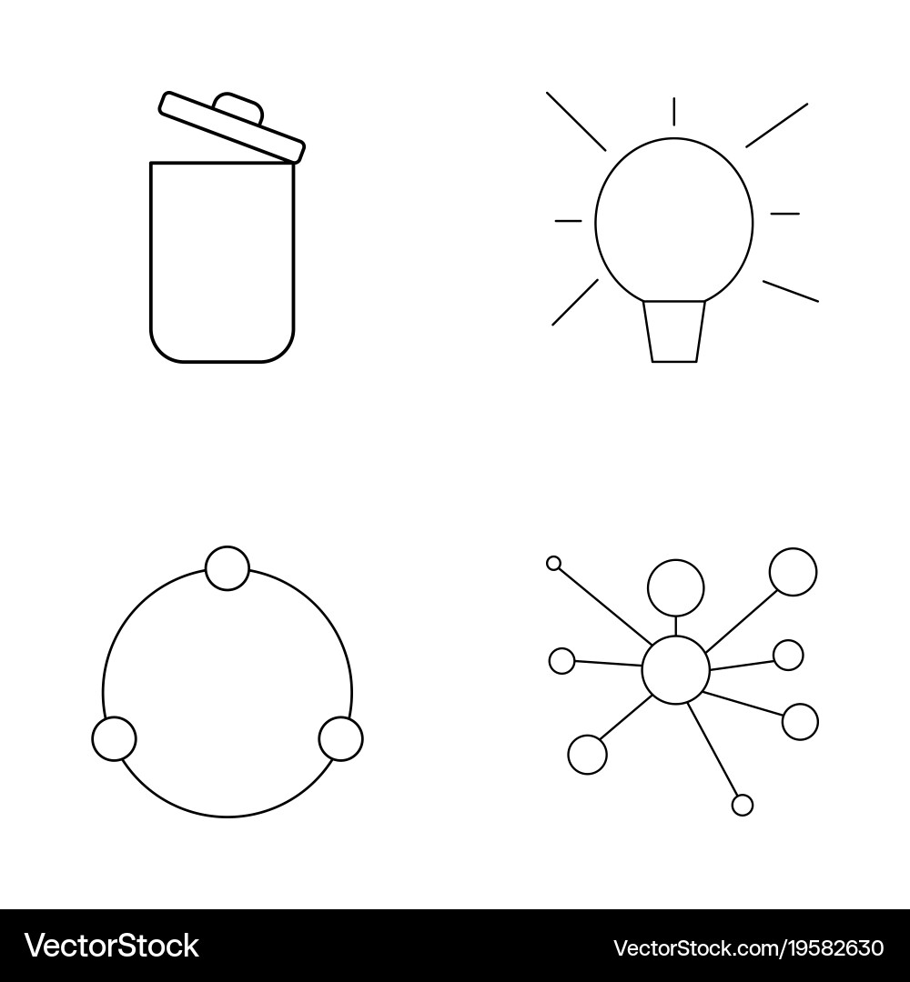 Basic elements outline icons set linear icon vector image