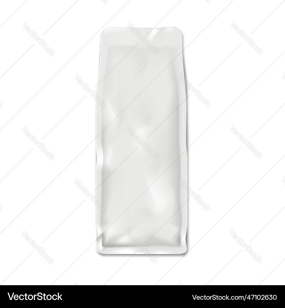 Blank weiße Beutelverpackungs-Mockup lang flexibel Blank weiße Beutelverpackungs-Mockup lang flexibel vektorbild