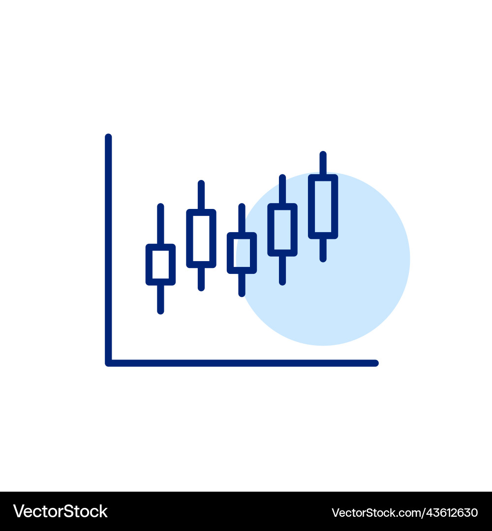 Candlestick stock chart pixel perfect editable Candlestick stock chart pixel perfect editable vector image