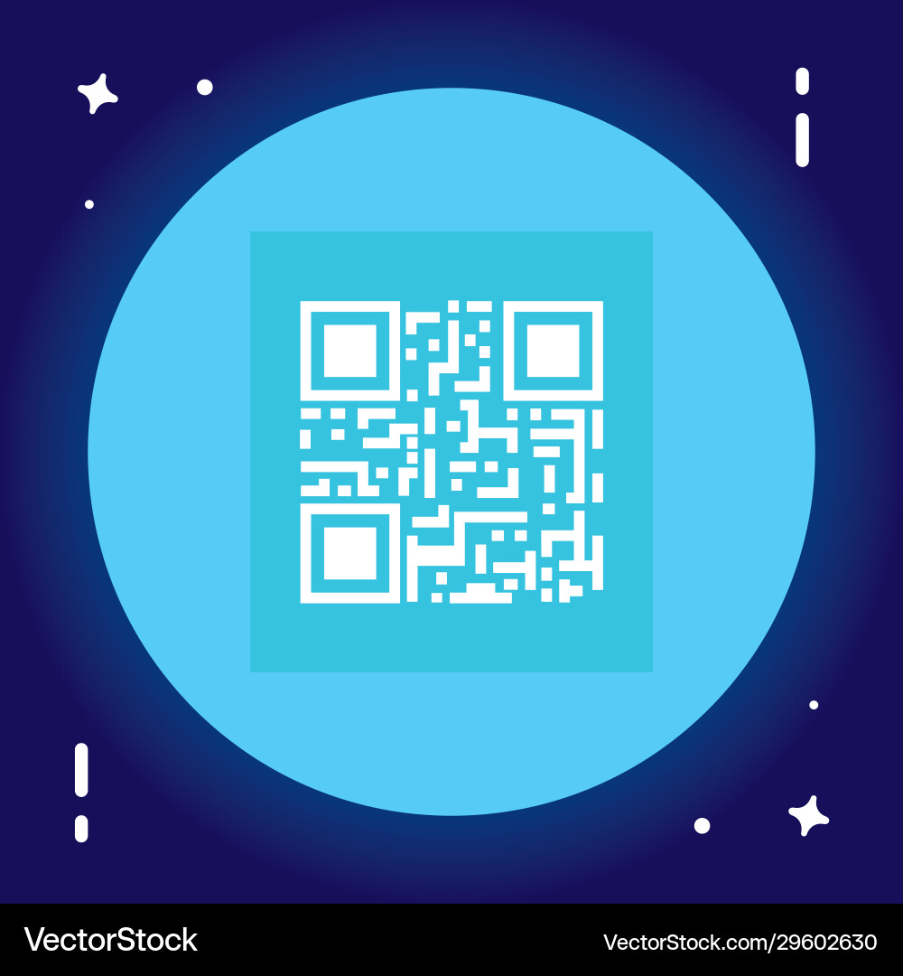 Classic qr code in frame circular vector image
