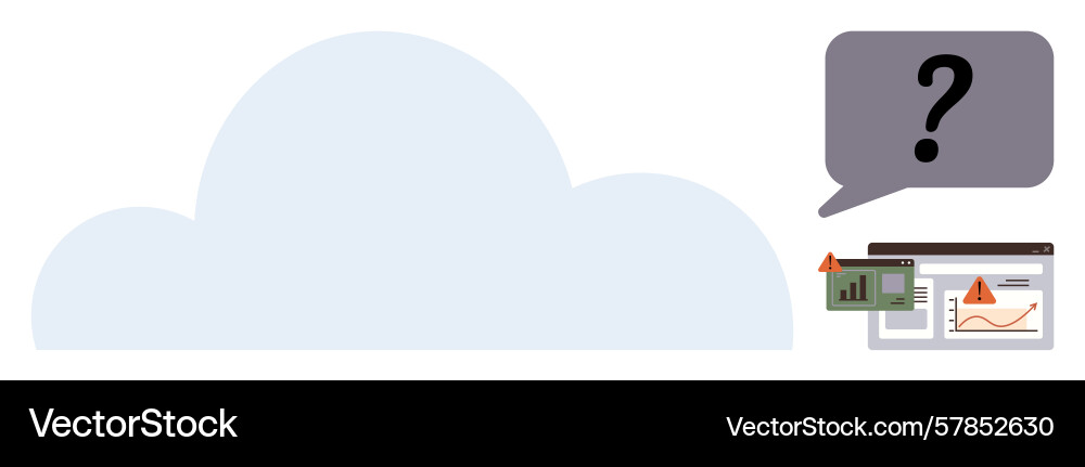 Cloud computing issues and uncertainty represented Vector Image