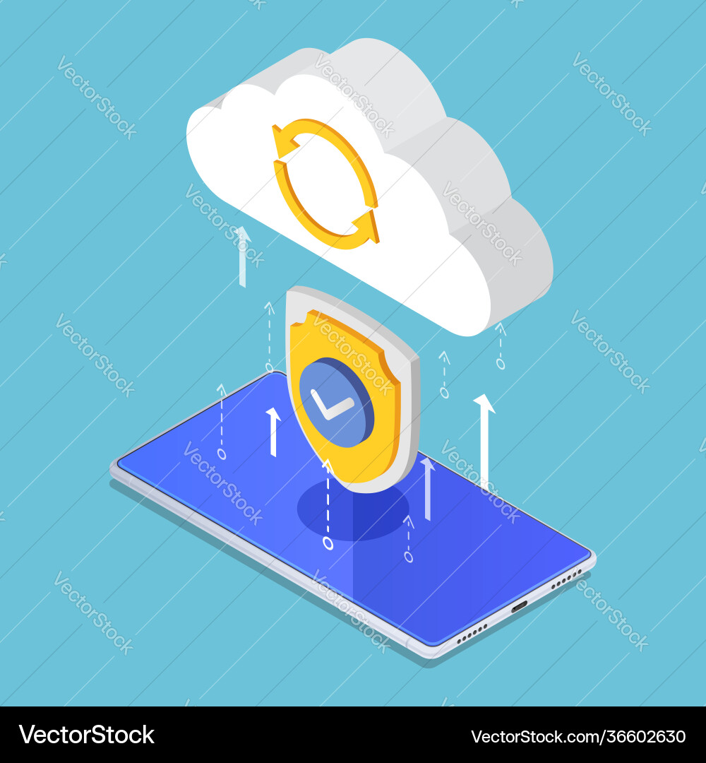 Cloud Security: Data Protection Upload vector image