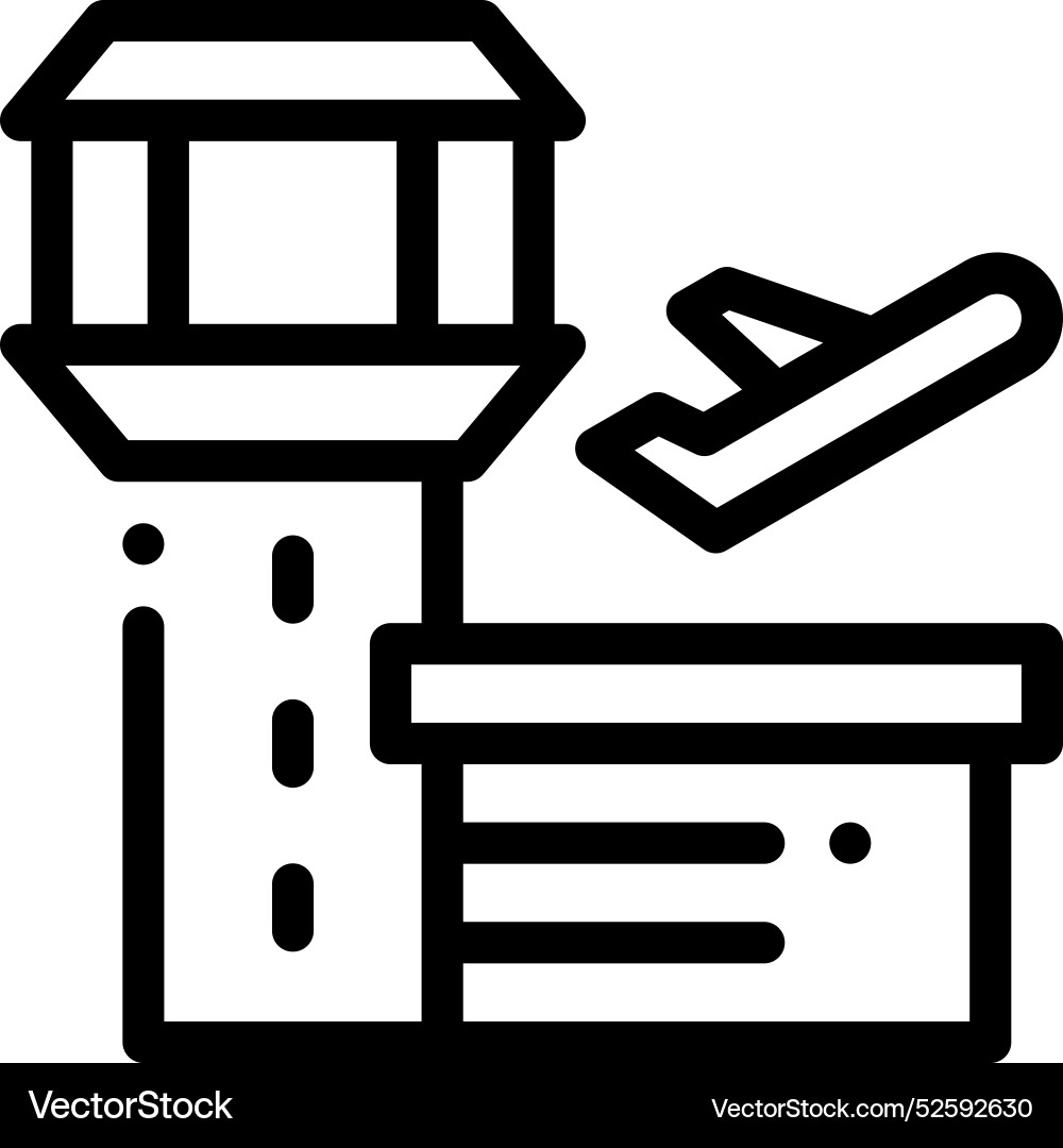 Control tower icon thin linear style design Control tower icon thin linear style design Vector Image