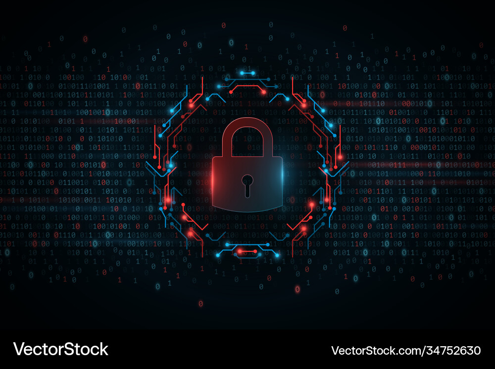 Electronic circuit board lock abstract binary vector image