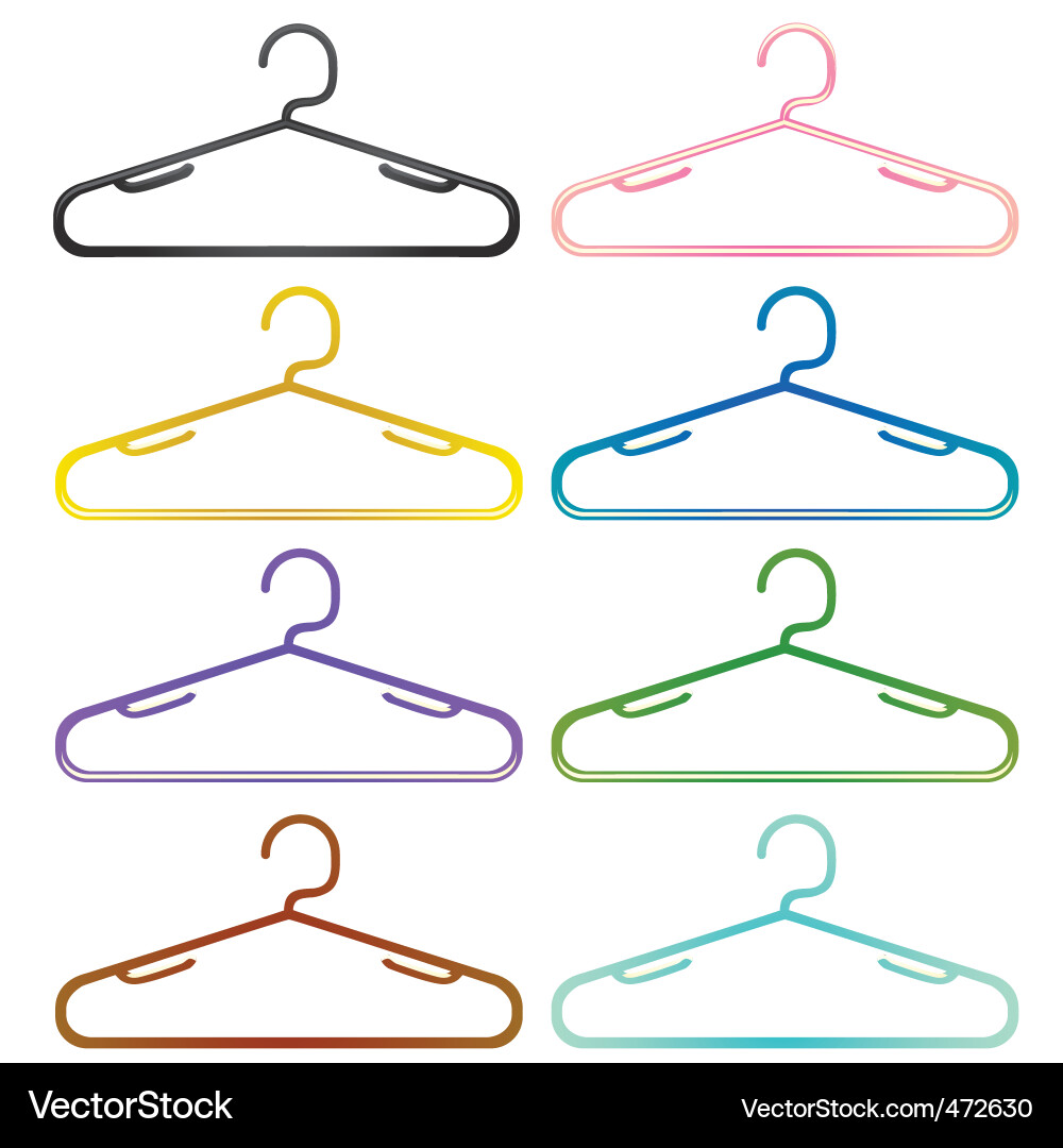 Hanging Clothes Hangers Vector Image
