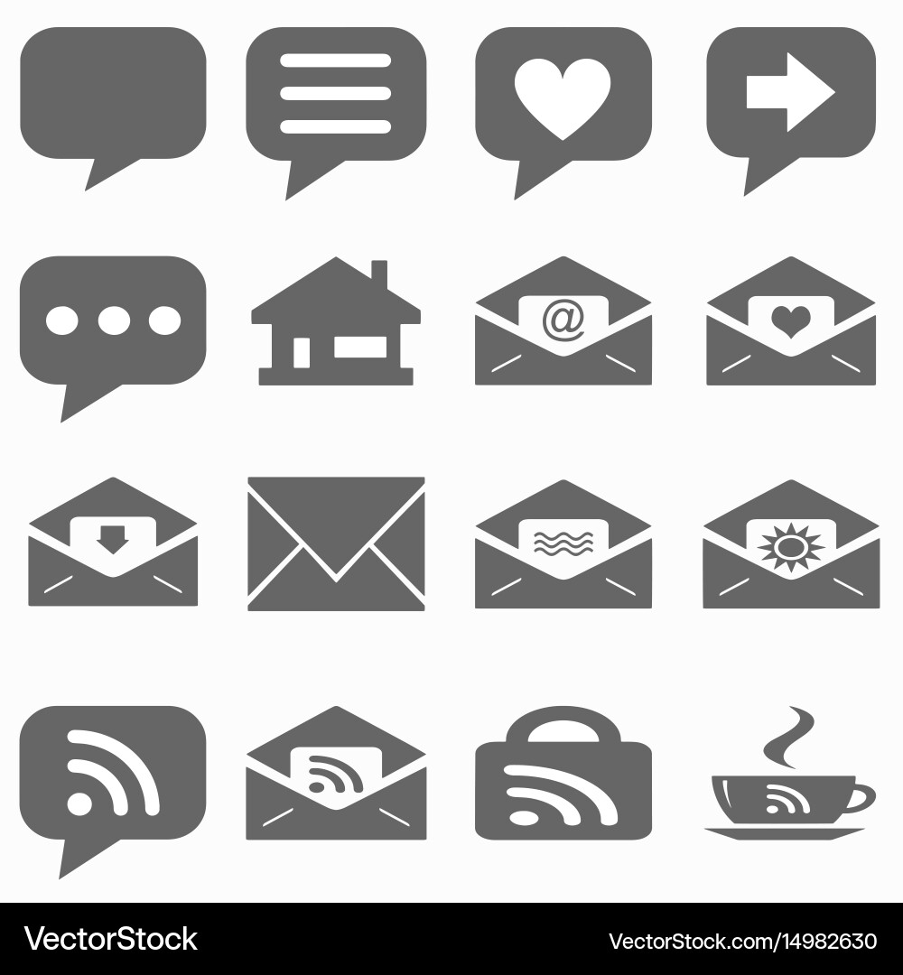 Internet icons set - website buttons mess vector image
