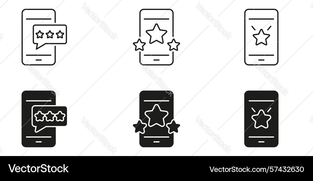 Mobile app rating and review icons set user Mobile app rating and review icons set user vector image
