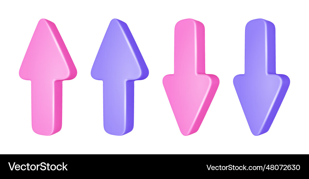 Modern 3D Arrows - Up & Down Vector Image
